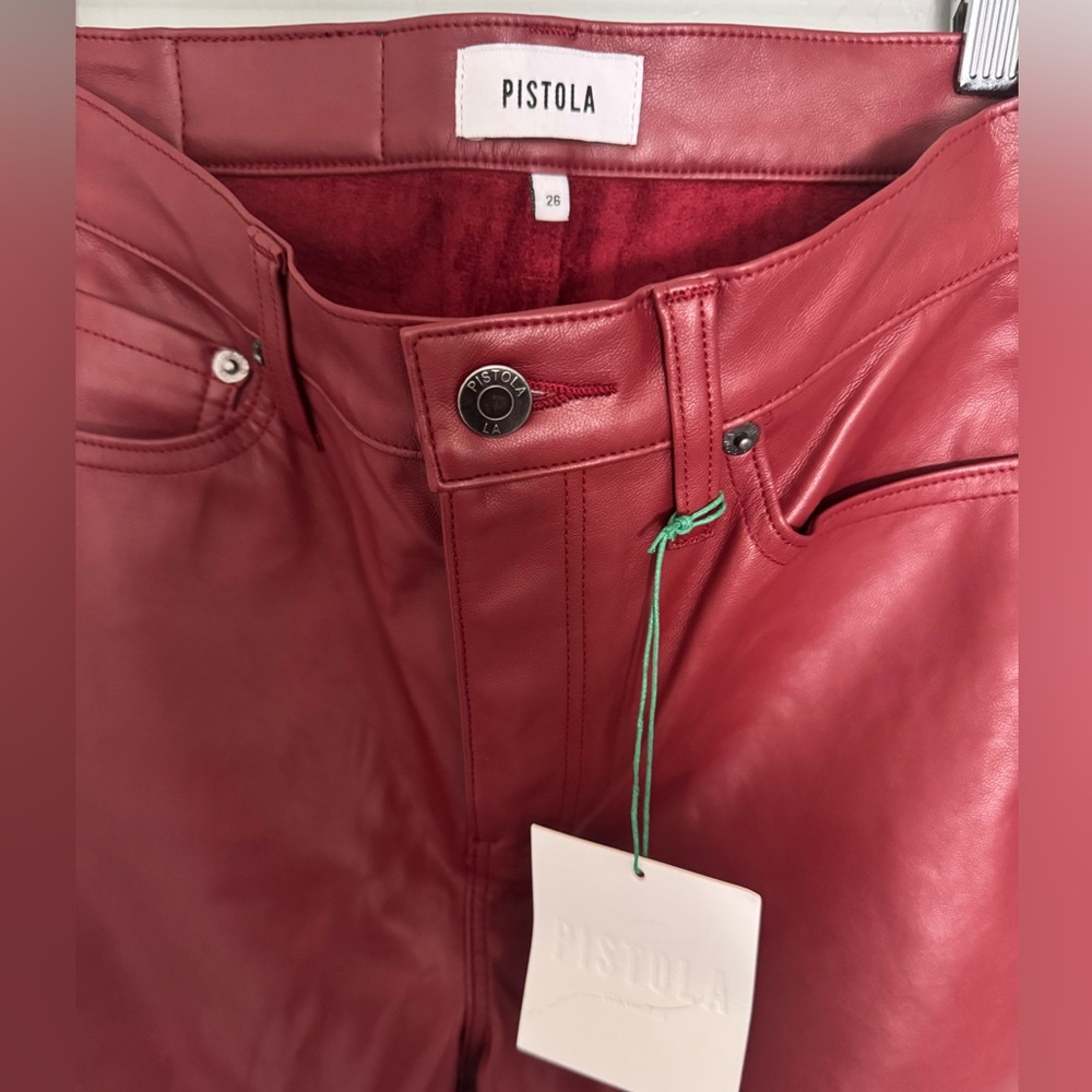Pistola Burgundy Lennon Carmine High Rise Crop Women's Bootcut Pants | Size 26 - Picture 4 of 6